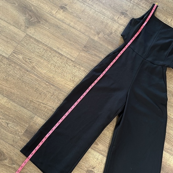 Wilfred Womens Black Cropped Wide Leg Dressy Jumpsuit Square Neck Tie Back Sz S - Picture 9 of 13